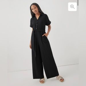 Pact Coastal Double Organic Gauze Jumpsuit NWT